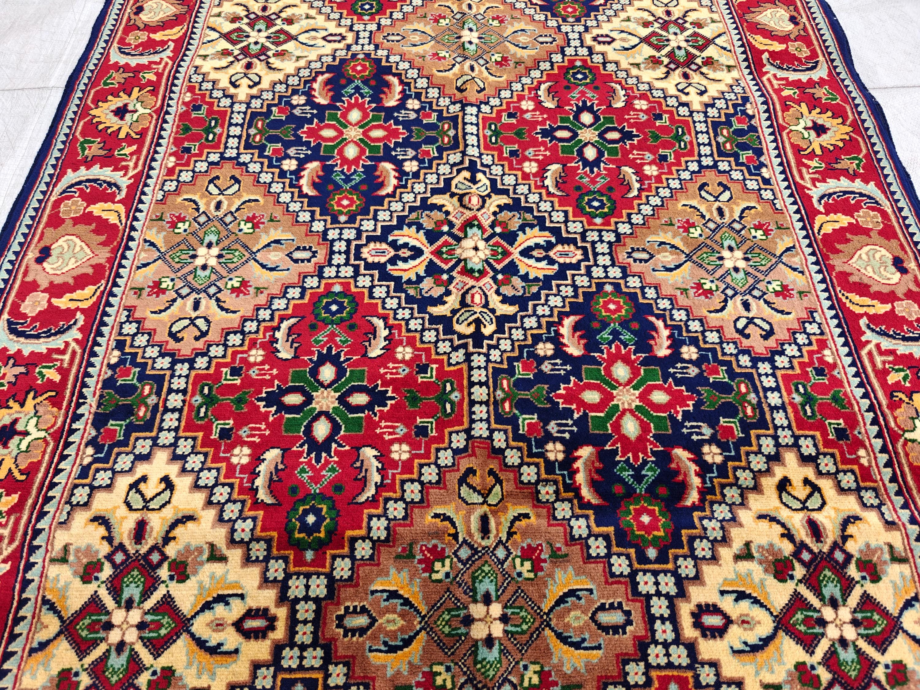 Handwoven Yousafi Beljik Rug 5x3.4 ft Authentic Afghan Wool Carpet, Elegant Oriental Area Rug, Perfect for Home Decor, Hallway Rug, Entryway