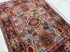 Authentic Mamluk Beljik Rug 4.8x3.4 ft - Handwoven Afghan Wool Carpet, Intricate Oriental Design, Perfect for Home Decor,