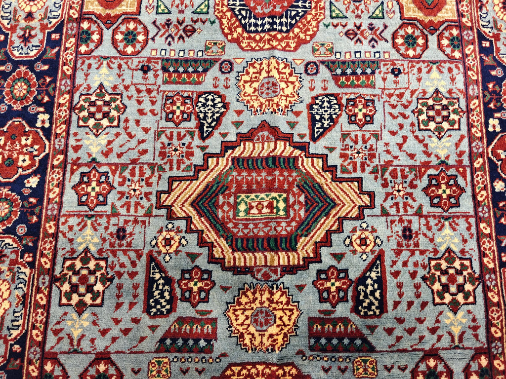 Authentic Mamluk Beljik Rug 4.8x3.4 ft - Handwoven Afghan Wool Carpet, Intricate Oriental Design, Perfect for Home Decor,