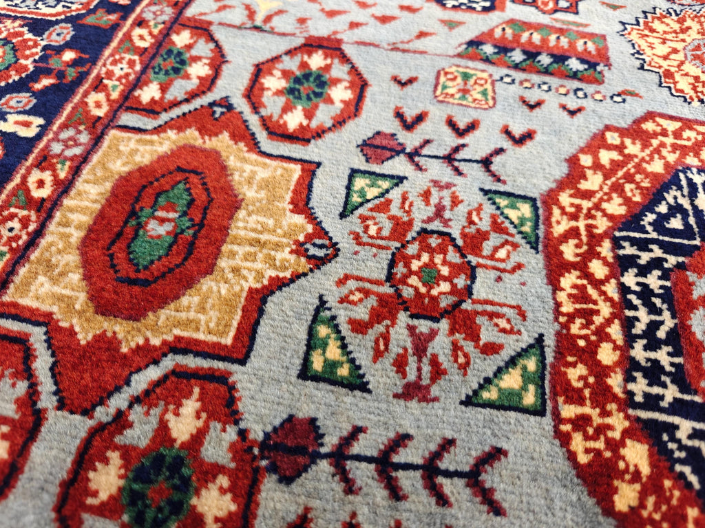 Authentic Mamluk Beljik Rug 4.8x3.4 ft - Handwoven Afghan Wool Carpet, Intricate Oriental Design, Perfect for Home Decor,