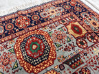 Authentic Mamluk Beljik Rug 4.8x3.4 ft - Handwoven Afghan Wool Carpet, Intricate Oriental Design, Perfect for Home Decor,