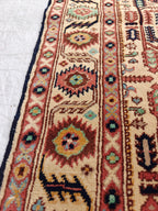 4.10x3.4 ft Handmade Beljik Gandumi Rug Authentic Afghan Wool Carpet, Traditional Oriental Design, Perfect for Home Decor, Entryway Rug"