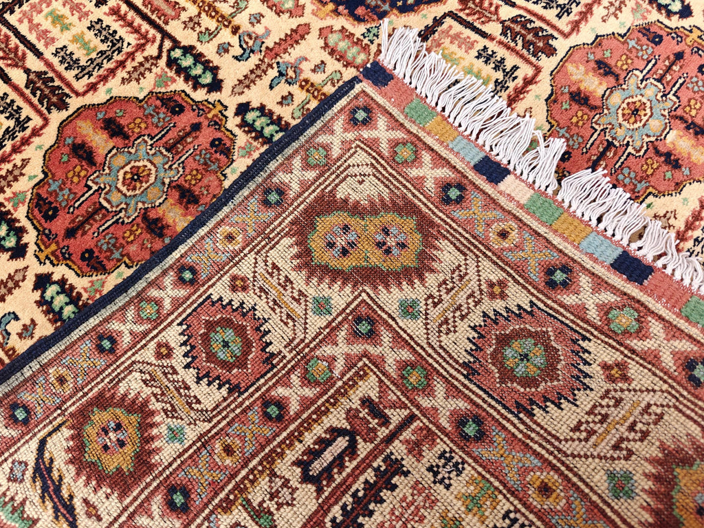 4.10x3.4 ft Handmade Beljik Gandumi Rug Authentic Afghan Wool Carpet, Traditional Oriental Design, Perfect for Home Decor, Entryway Rug"