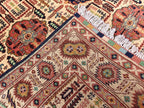 4.10x3.4 ft Handmade Beljik Gandumi Rug Authentic Afghan Wool Carpet, Traditional Oriental Design, Perfect for Home Decor, Entryway Rug"