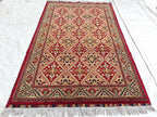 Authentic Yousafi Beljik Rug 5.5x3.6 ft - Handwoven Afghan Wool Carpet, Elegant Oriental Design, Perfect for Home Decor