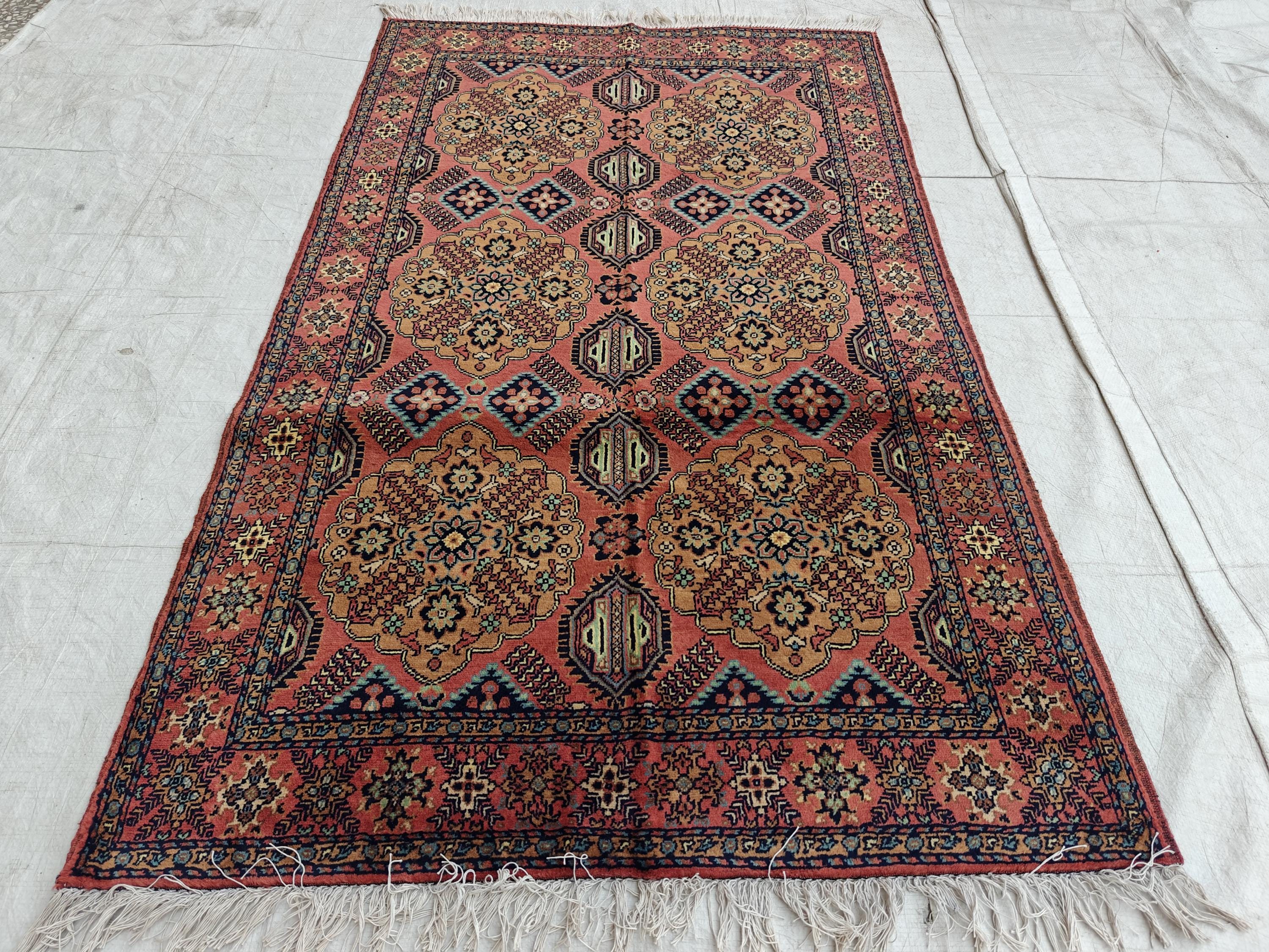 Authentic Handmade Afghan Beljik Rug - 5.4x3.3 ft | Tribal Wool Area Carpet | Unique Oriental Decor, Entryway Rug, Office Rug, Bedroom Rug