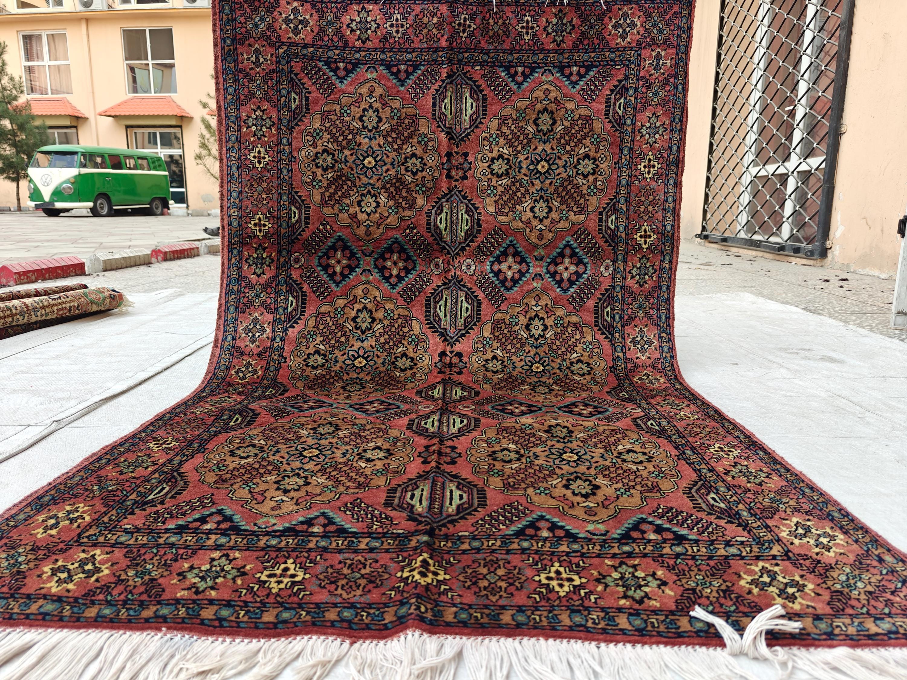 Authentic Handmade Afghan Beljik Rug - 5.4x3.3 ft | Tribal Wool Area Carpet | Unique Oriental Decor, Entryway Rug, Office Rug, Bedroom Rug