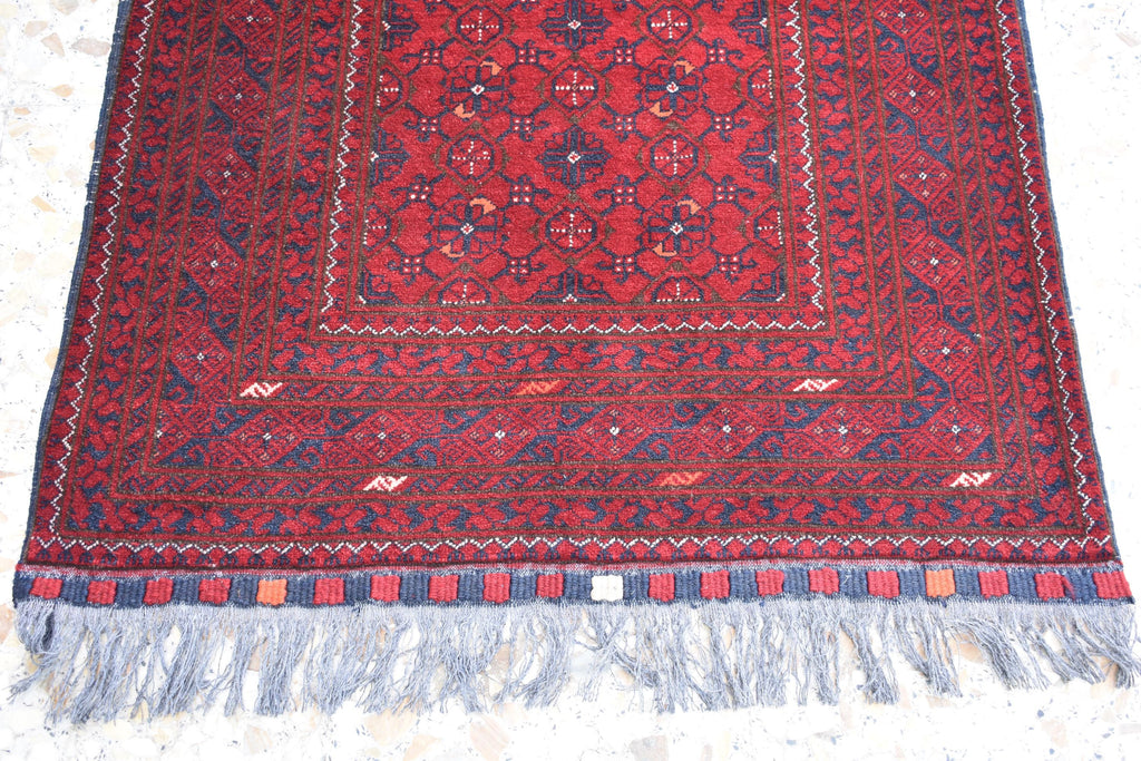 3x9ft Vintage Afghan Runner Rug – Handmade Wool Carpet, Rustic Hallway Runner, Unique Antique Afghan Decor, Boho Tribal Runner Rug