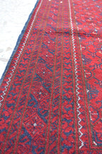 3x9ft Vintage Afghan Runner Rug – Handmade Wool Carpet, Rustic Hallway Runner, Unique Antique Afghan Decor, Boho Tribal Runner Rug