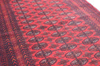 9.2 x 2.6 ft Vintage Afghan Runner Rug– Handmade Wool Carpet, Rustic Hallway Runner, Unique Antique Afghan Decor, Boho Tribal Runner Rug