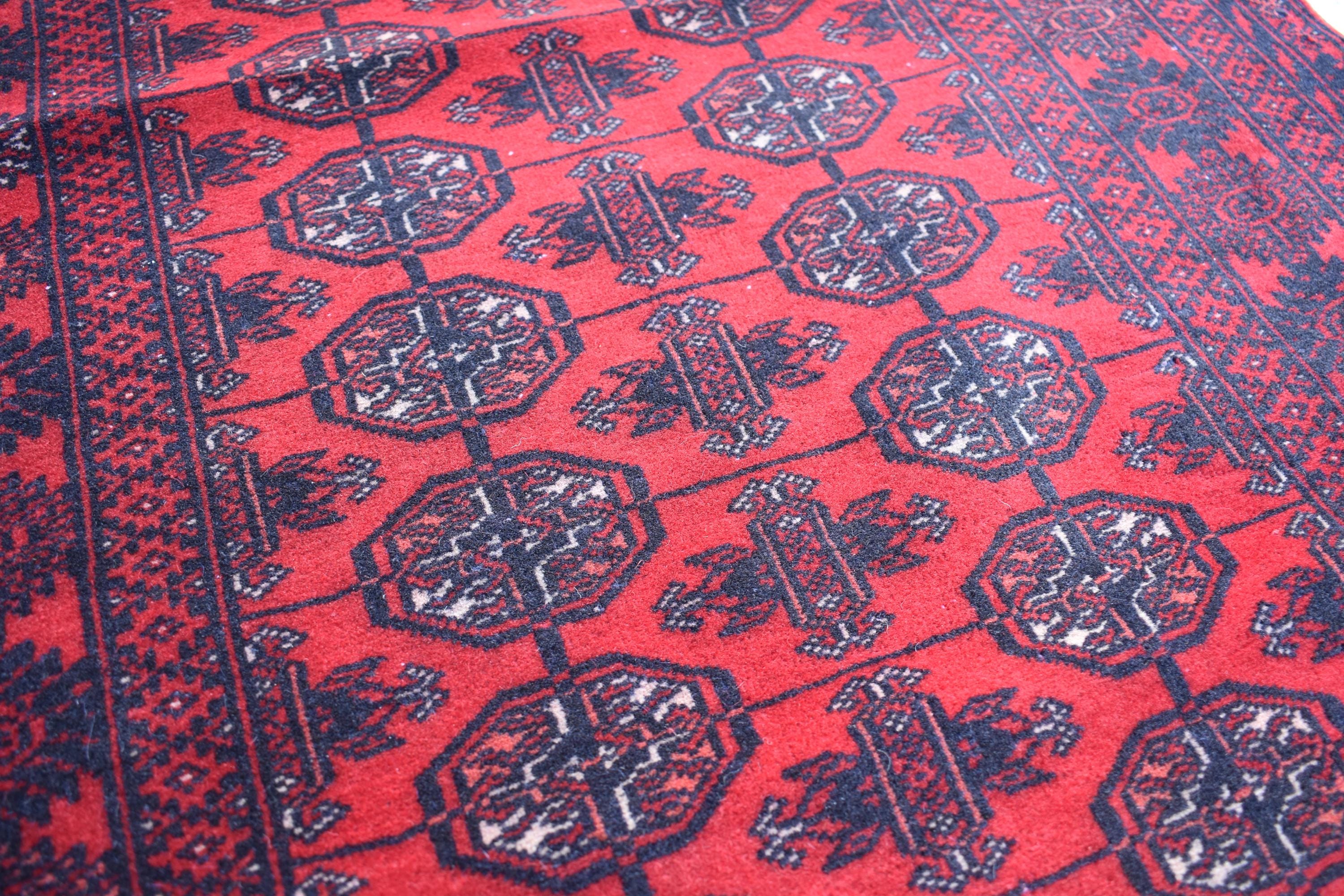 6.1 x 2.7 ft Vintage Afghan Runner Rug–Handmade Wool Carpet, Rustic Hallway Runner, Unique Antique Afghan Decor, Boho Tribal Runner Rug