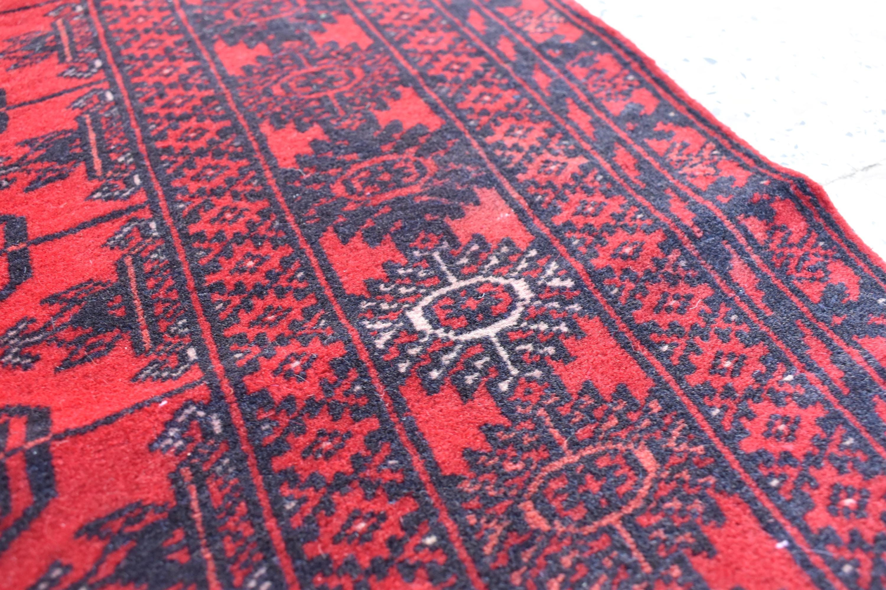 6.1 x 2.7 ft Vintage Afghan Runner Rug–Handmade Wool Carpet, Rustic Hallway Runner, Unique Antique Afghan Decor, Boho Tribal Runner Rug