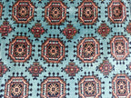 7x10 Turquoise Authentic Hand-Knotted Sarouk Rug | Persian Vintage Wool Carpet | Luxury Area Rug for Living Room, Bedroom rug 9.8x6.5 ft