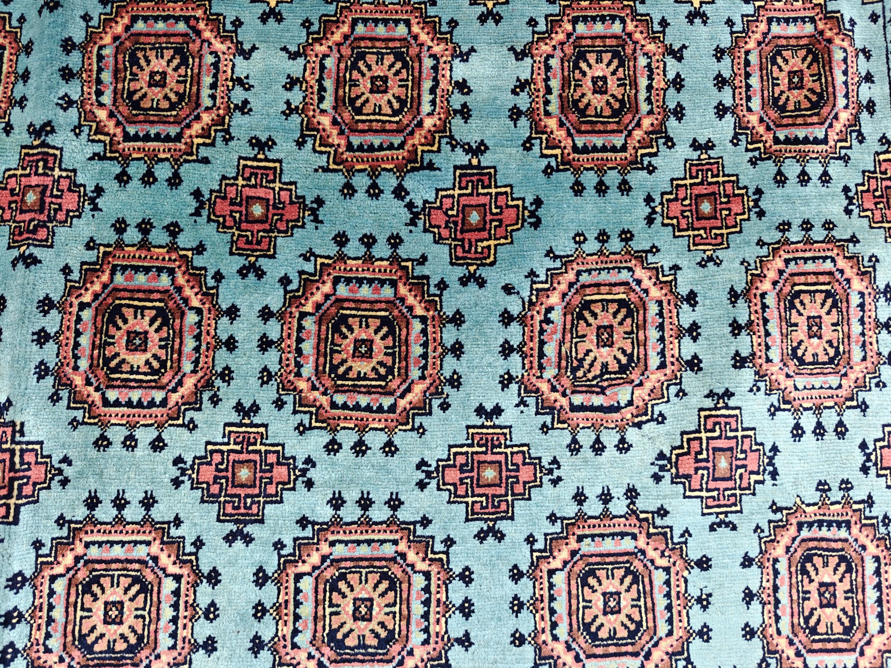 7x10 Turquoise Authentic Hand-Knotted Sarouk Rug | Persian Vintage Wool Carpet | Luxury Area Rug for Living Room, Bedroom rug 9.8x6.5 ft