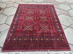 7x5 Authentic Hand-Knotted Rug | Persian Vintage Wool Carpet | Luxury Area Rug for Living Room or Office, Bedroom Rug, 6.5x4.9 ft