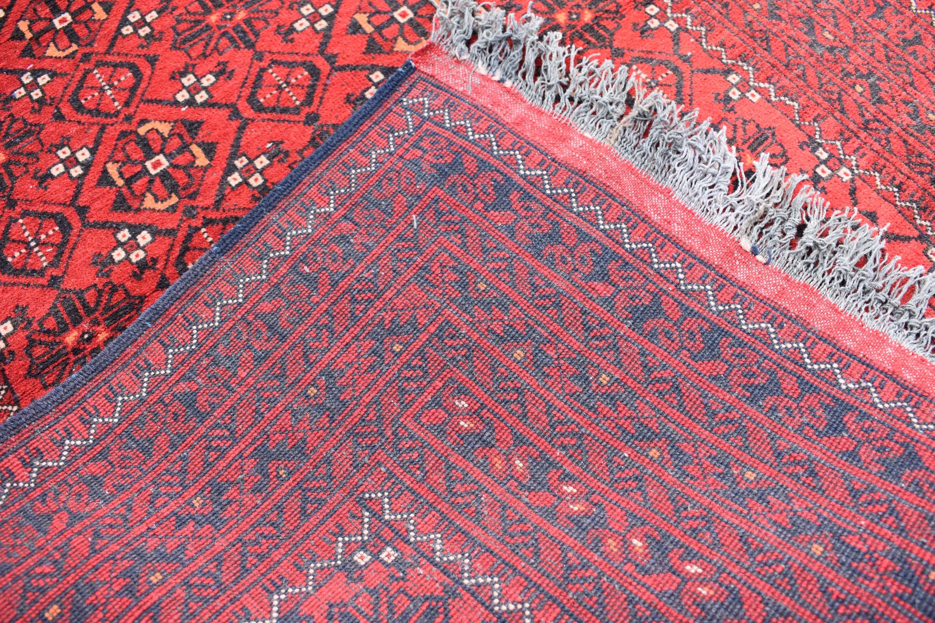 9.4 x 2.9 ft Vintage Afghan Runner Rug– Handmade Wool Carpet, Rustic Hallway Runner, Unique Antique Afghan Decor, Boho Tribal Runner Rug