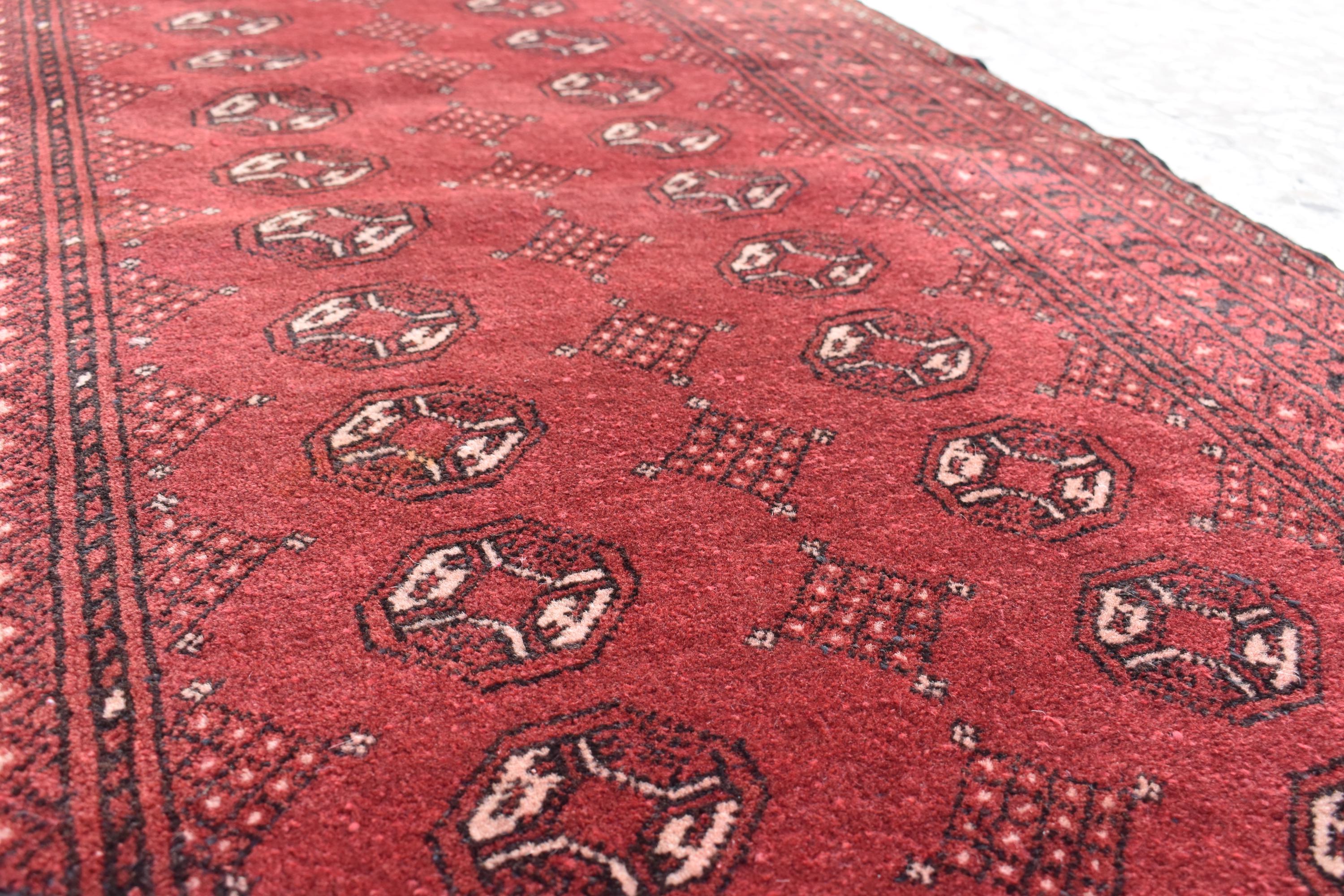 9.6 x 2.10 ft Vintage Afghan Runner Rug– Handmade Wool Carpet, Rustic Hallway Runner, Unique Antique Afghan Decor, Entryway Runner.