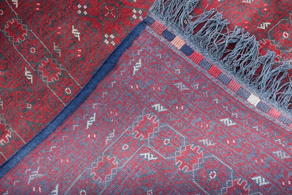 Vintage Antique Afghan Handmade Rug – 9.11 x 6.7 ft | Unique Tribal Design | Authentic Wool Carpet | One-of-a-Kind Oriental Afghan Rug