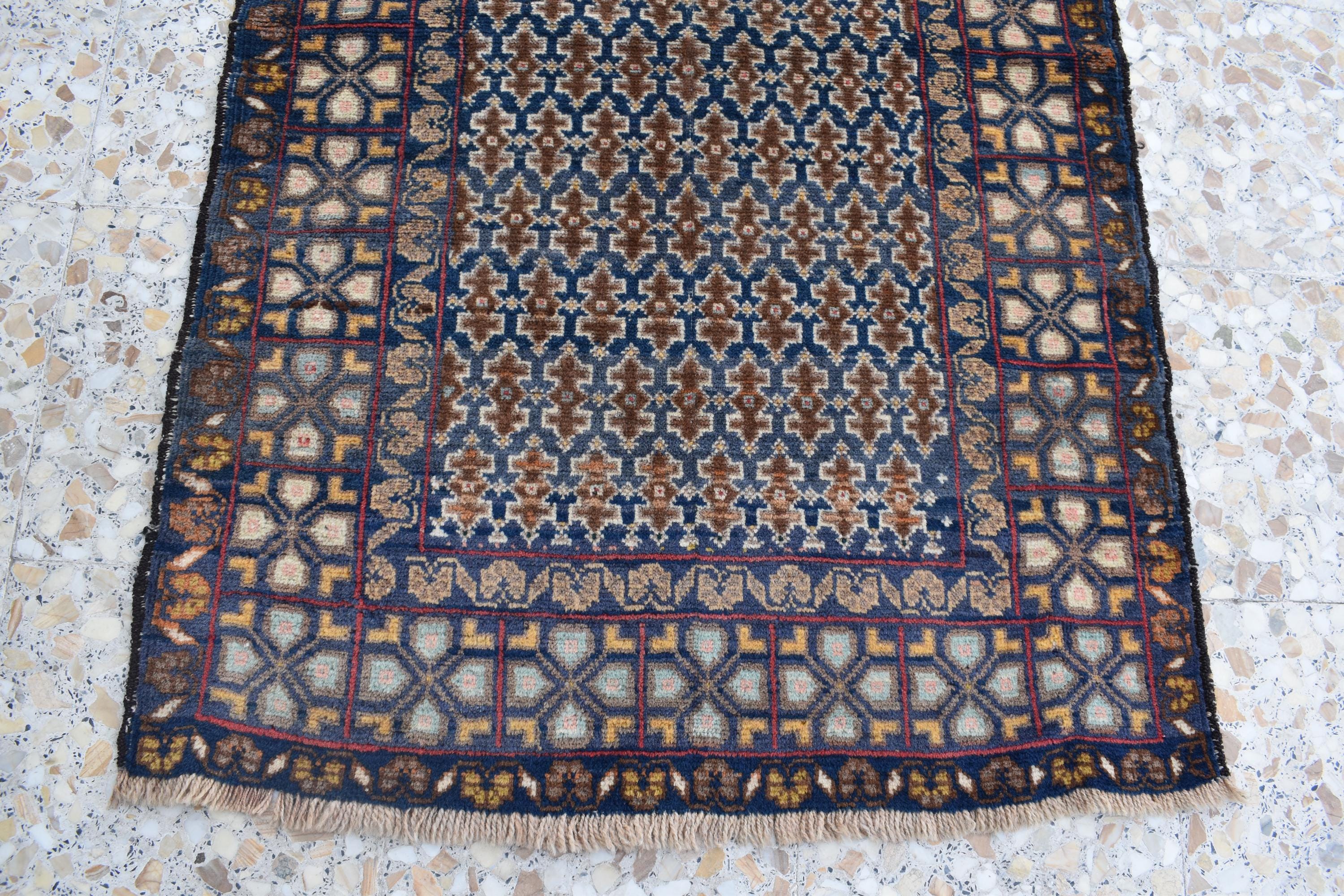 Vintage Antique Afghan Handmade Rug – 4.5 x 2.9 ft | Unique Tribal Design | Authentic Wool Carpet | One-of-a-Kind Oriental Afghan Rug