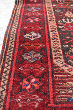 4.4 x 2.8 ft Vintage Antique Afghan Handmade Rug | Unique Tribal Design | Authentic Wool Carpet | Floor Rug | Wall Hanging Rug
