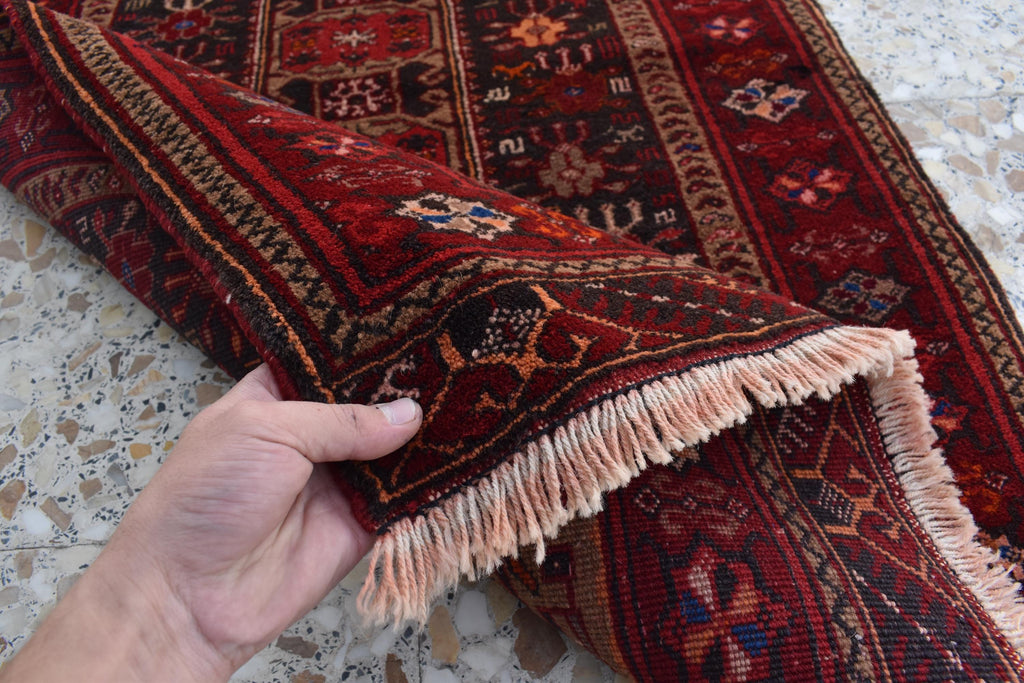 4.4 x 2.8 ft Vintage Antique Afghan Handmade Rug | Unique Tribal Design | Authentic Wool Carpet | Floor Rug | Wall Hanging Rug