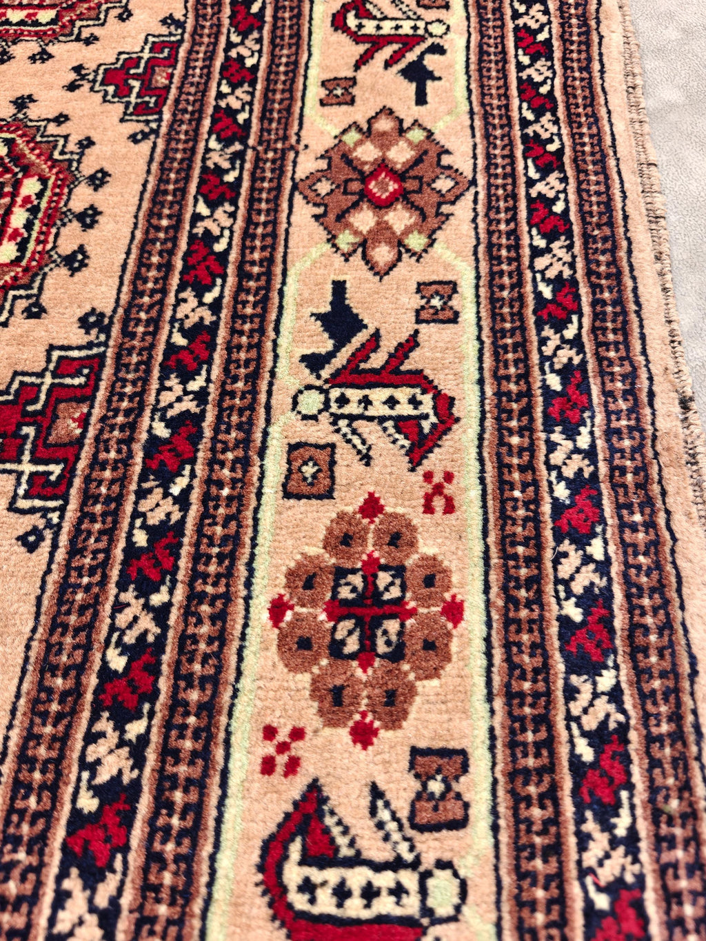 7x5 Authentic Ahal Gul Rug Handwoven Carpet with Rich Colors and Traditional Design, Kitchen Rug, Farmhouse Rug, Bedroom Rug 6.5x4.9 ft