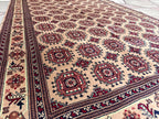 7x5 Authentic Ahal Gul Rug Handwoven Carpet with Rich Colors and Traditional Design, Kitchen Rug, Farmhouse Rug, Bedroom Rug 6.5x4.9 ft