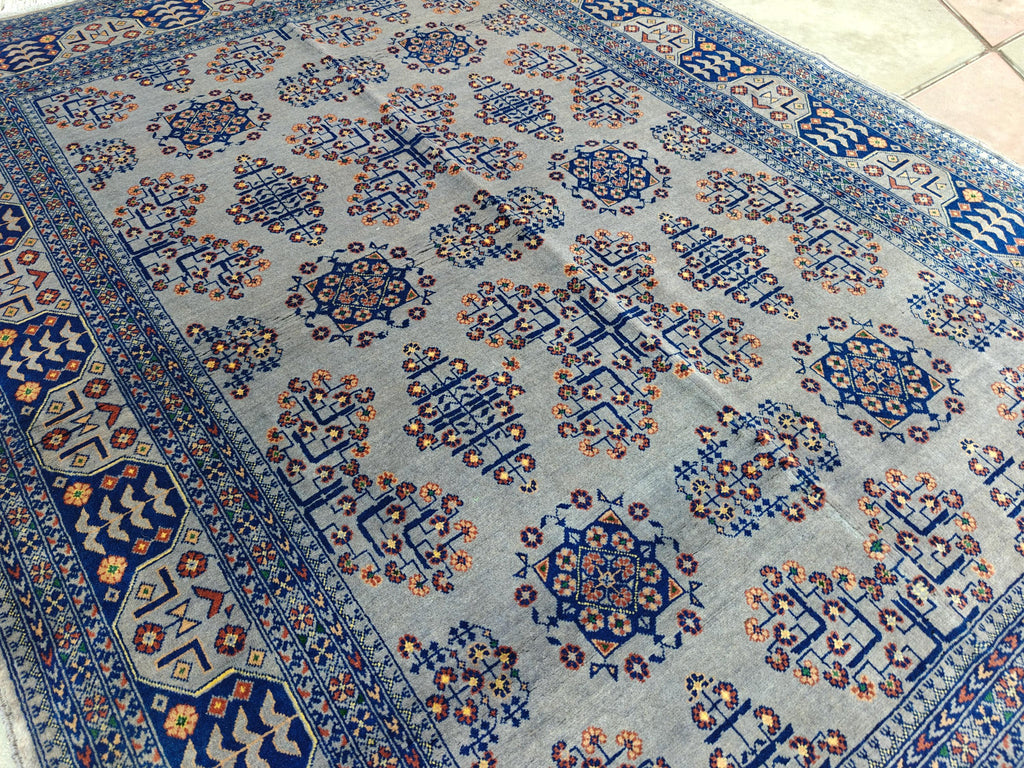 5x7 Handcrafted Saruki Rug Traditional Turkmen Carpet Stunning Design and Quality, Farmhouse Rug, Kitchen Rug, Boho Home Decor 6.7x5.1 ft