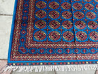 5x7 Authentic Mowrai Gul Rug Navy Blue Handwoven Turkmen Carpet with Traditional Design, Living Room Rug, Bedroom Rug, Boho Home Decor