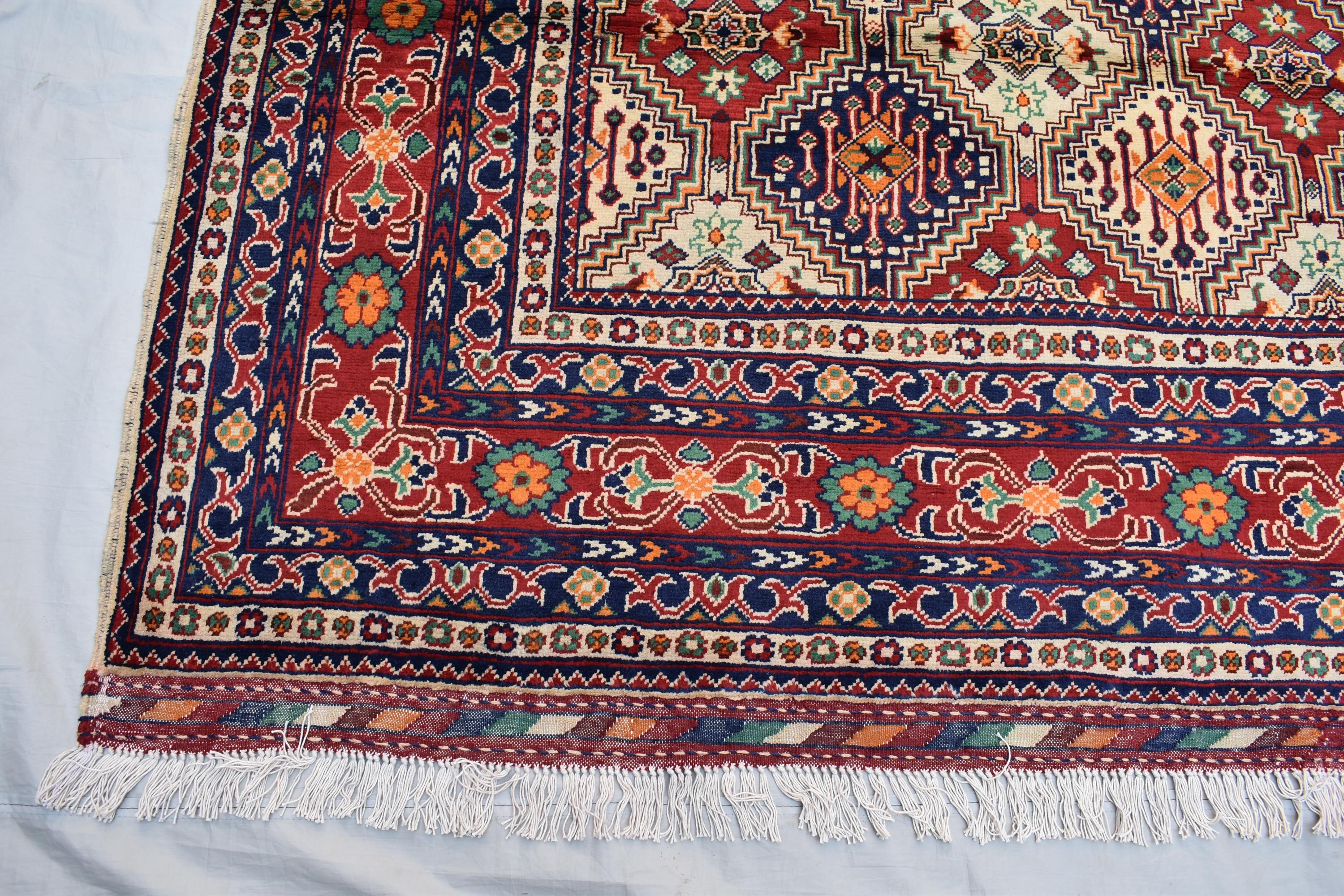10x14 Large Afghan Handmade Rug-Traditional Wool Carpet with Geometric & Tribal Patterns-Authentic Oriental Decor, Living Room Rug 13.5x9.9