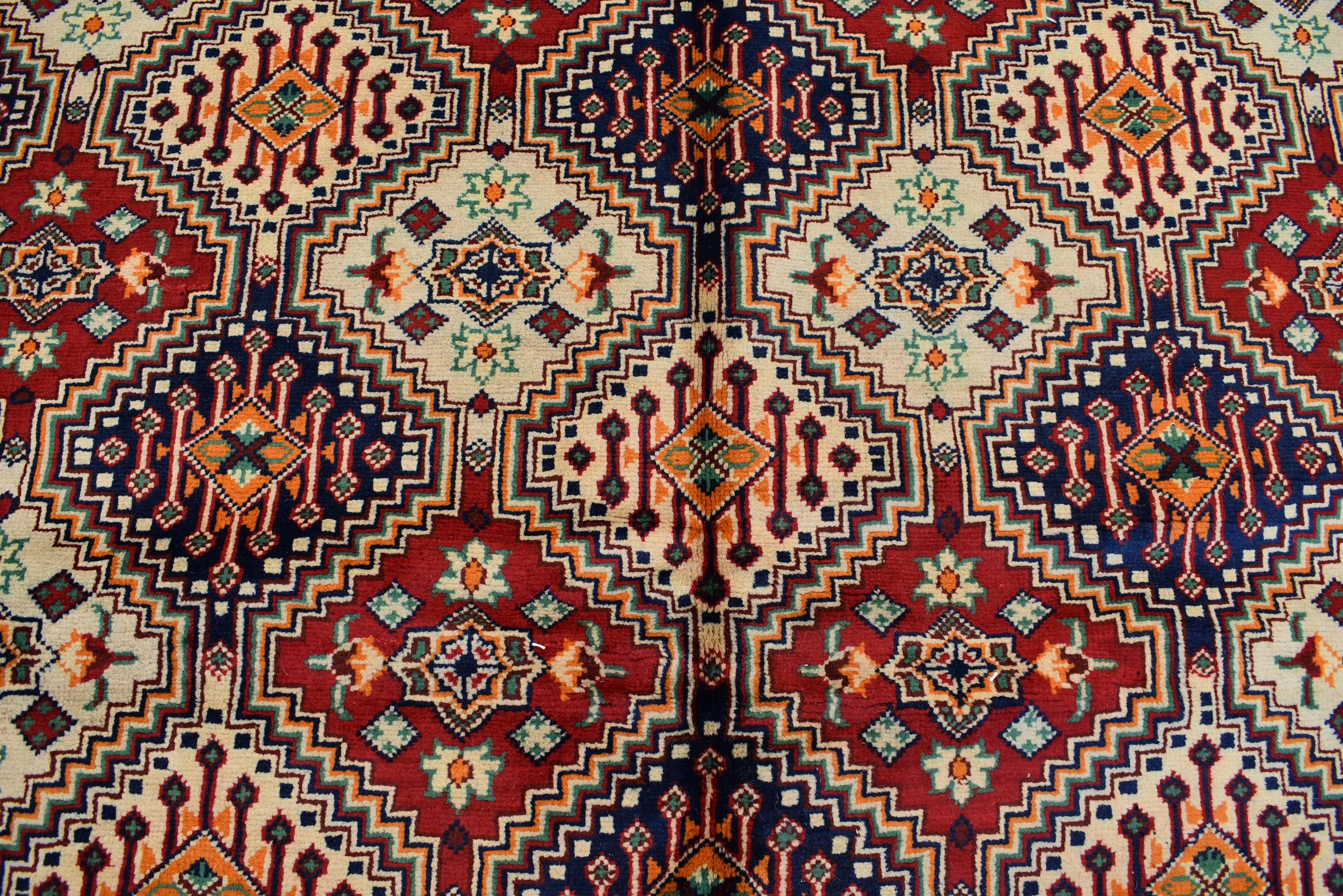 10x14 Large Afghan Handmade Rug-Traditional Wool Carpet with Geometric & Tribal Patterns-Authentic Oriental Decor, Living Room Rug 13.5x9.9