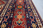 10x14 Large Afghan Handmade Rug-Traditional Wool Carpet with Geometric & Tribal Patterns-Authentic Oriental Decor, Living Room Rug 13.5x9.9