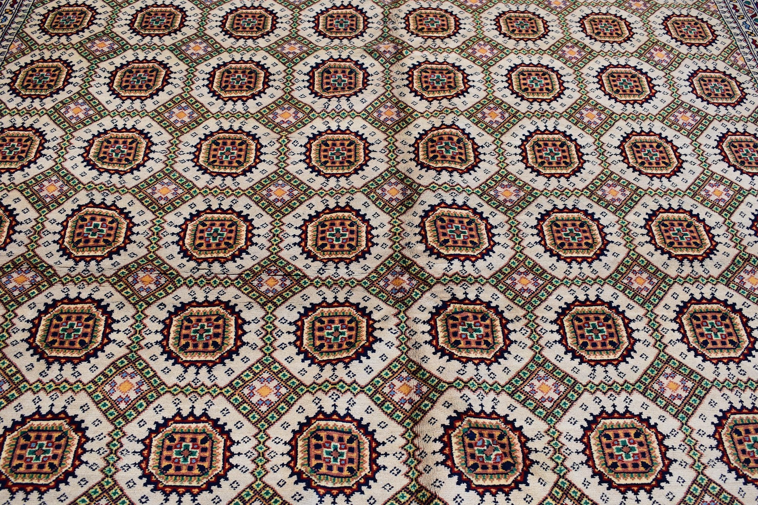 8x12 Authentic Afghan Handmade Rug Hand knotted Traditional Wool Carpet with Tribal Patterns, Rustic Rug for Living Room, Bedroom 11.6x8.2ft