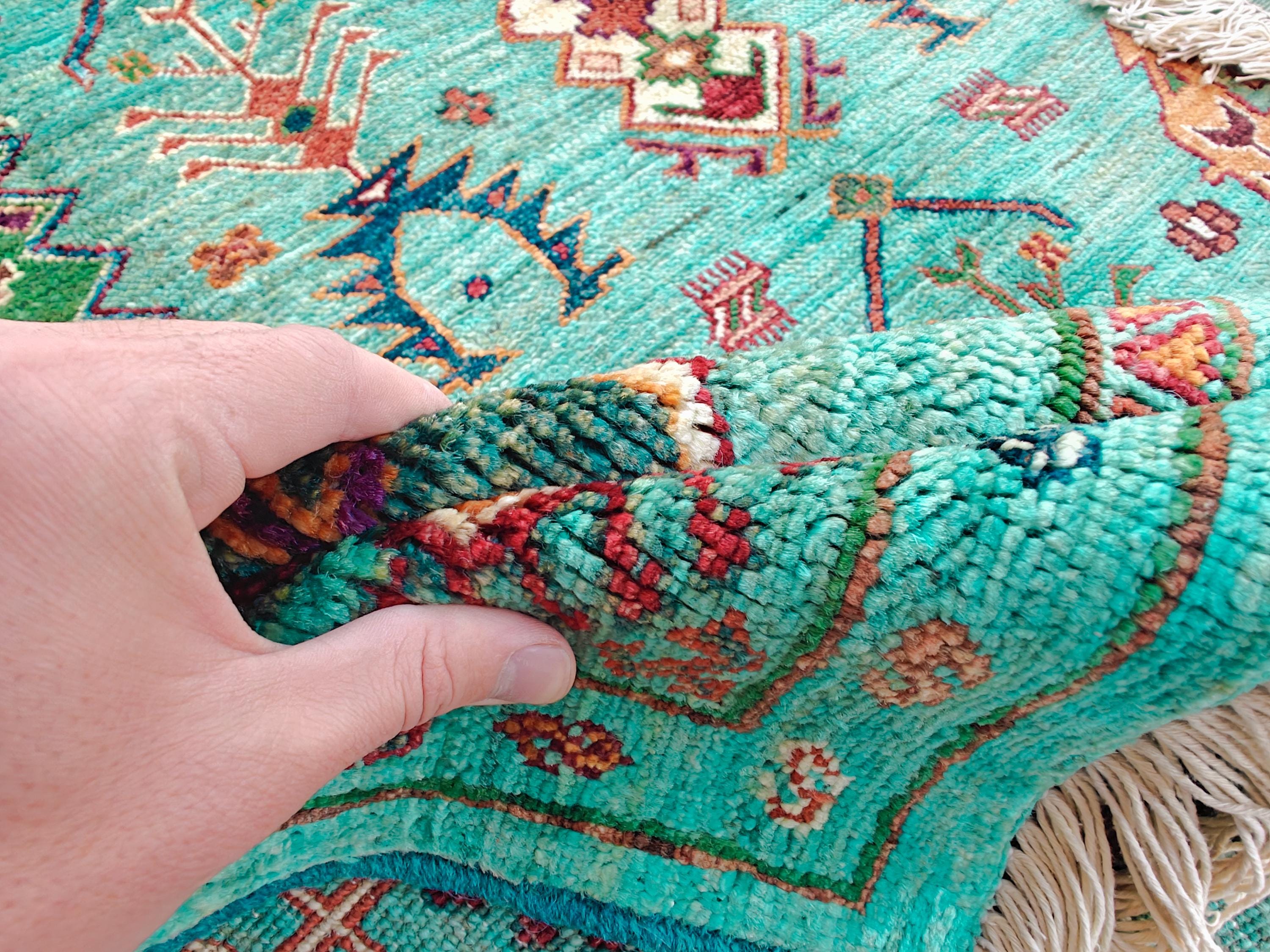 Chobi Rug Floral Pattern - Handwoven Wool Carpet, 7.11 x 5.9 ft, Authentic Persian Area Rug, Living Room Rug, Bedroom Rug, Boho Home Decor