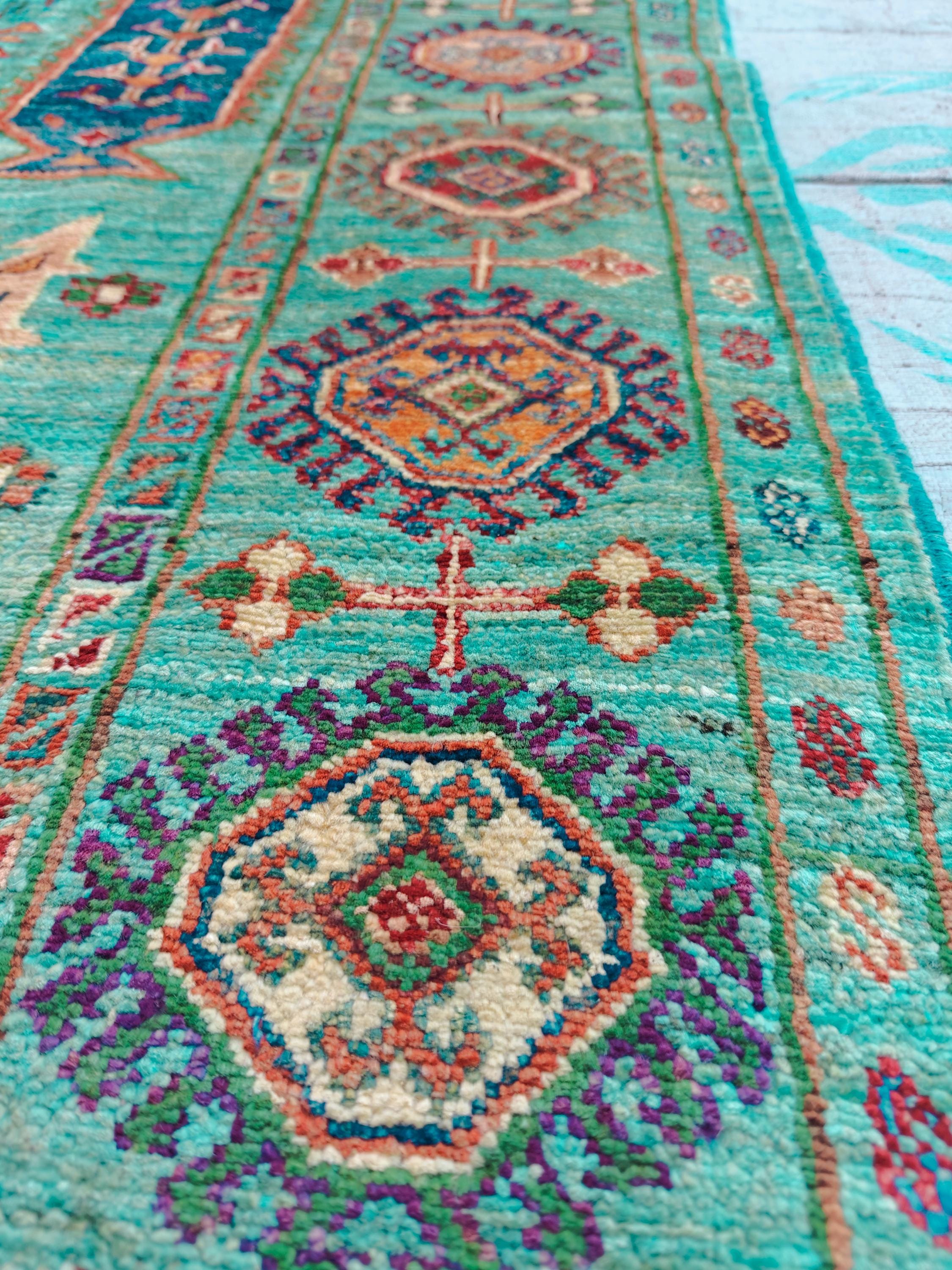Chobi Rug Floral Pattern - Handwoven Wool Carpet, 7.11 x 5.9 ft, Authentic Persian Area Rug, Living Room Rug, Bedroom Rug, Boho Home Decor