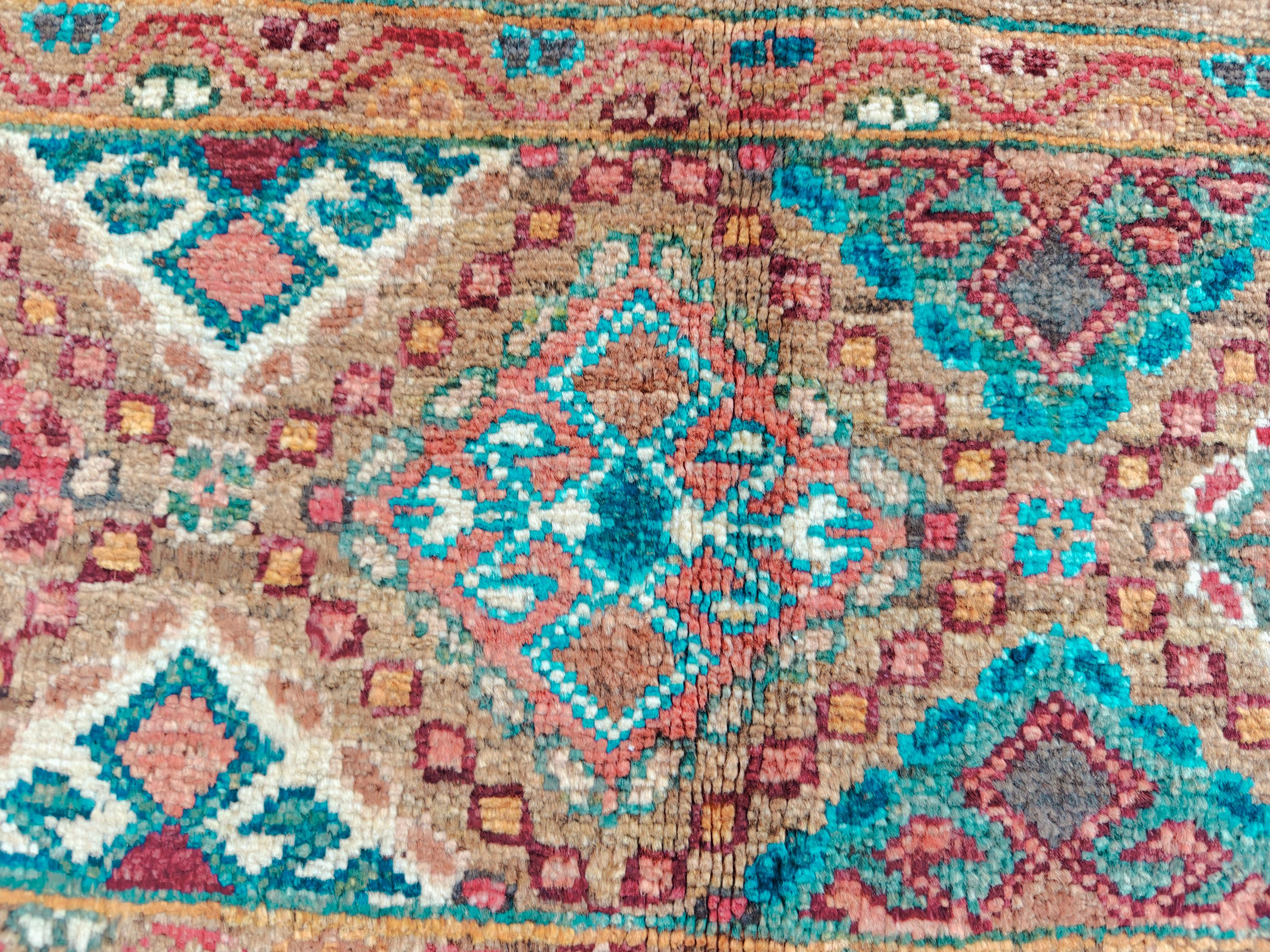 6x8 Handwoven Tribal – Multicolor Striped & Geometric Design – Afghan Caucasian Style Wool Rug – Bohemian Area Carpet – Rustic Home Decor