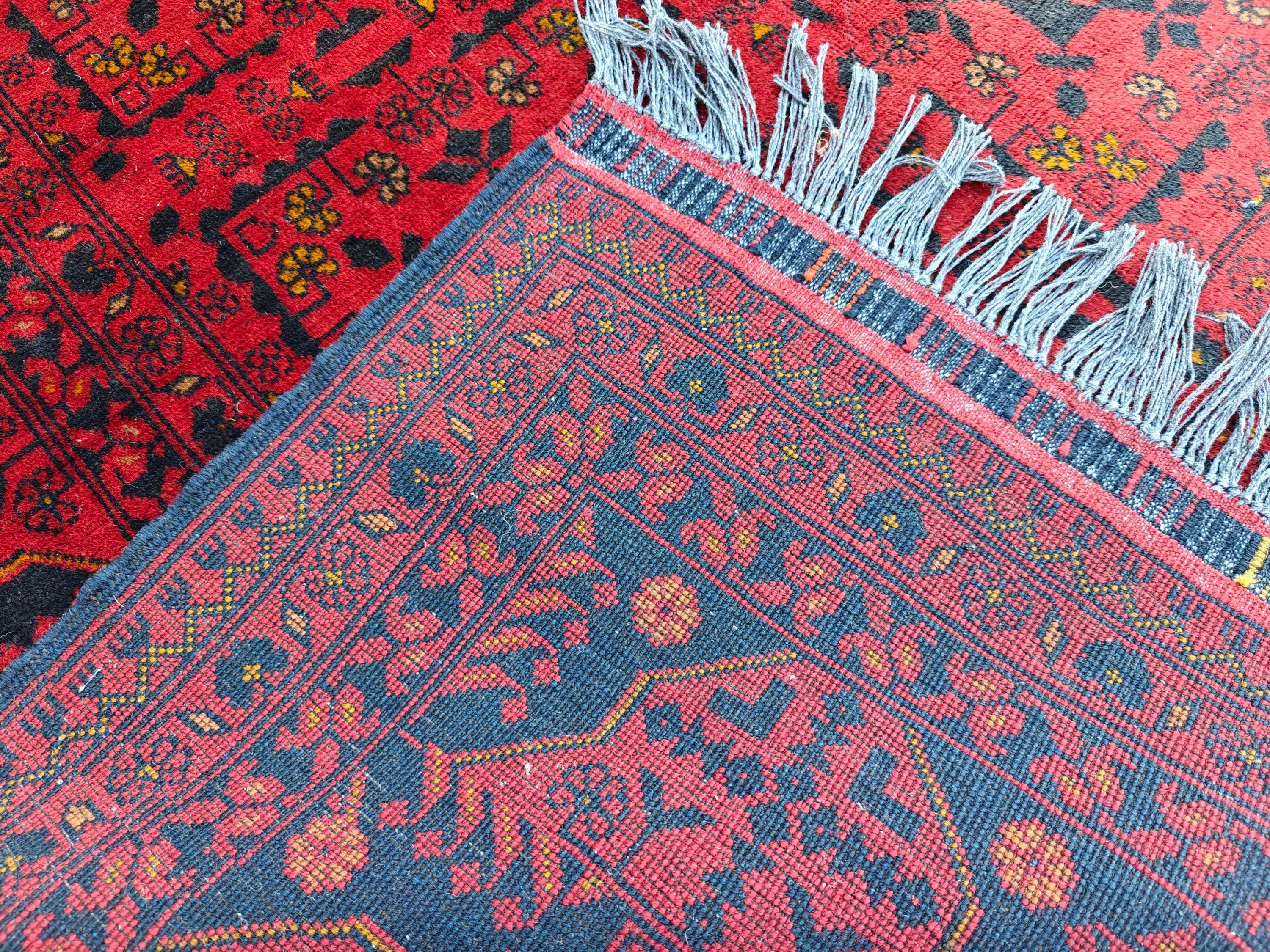 Vintage Bukhara Rug 10.1x6.7 ft - Handwoven Wool Carpet, Traditional Oriental Design, Authentic Persian Area Rug, Antique Luxury Home Decor