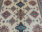 Handmade Afghan Chobi Rug 7x6 ft – Traditional Natural Dyes & Wool Oriental Carpet, Farmhouse Rug, Living Room Rug, Office Rug