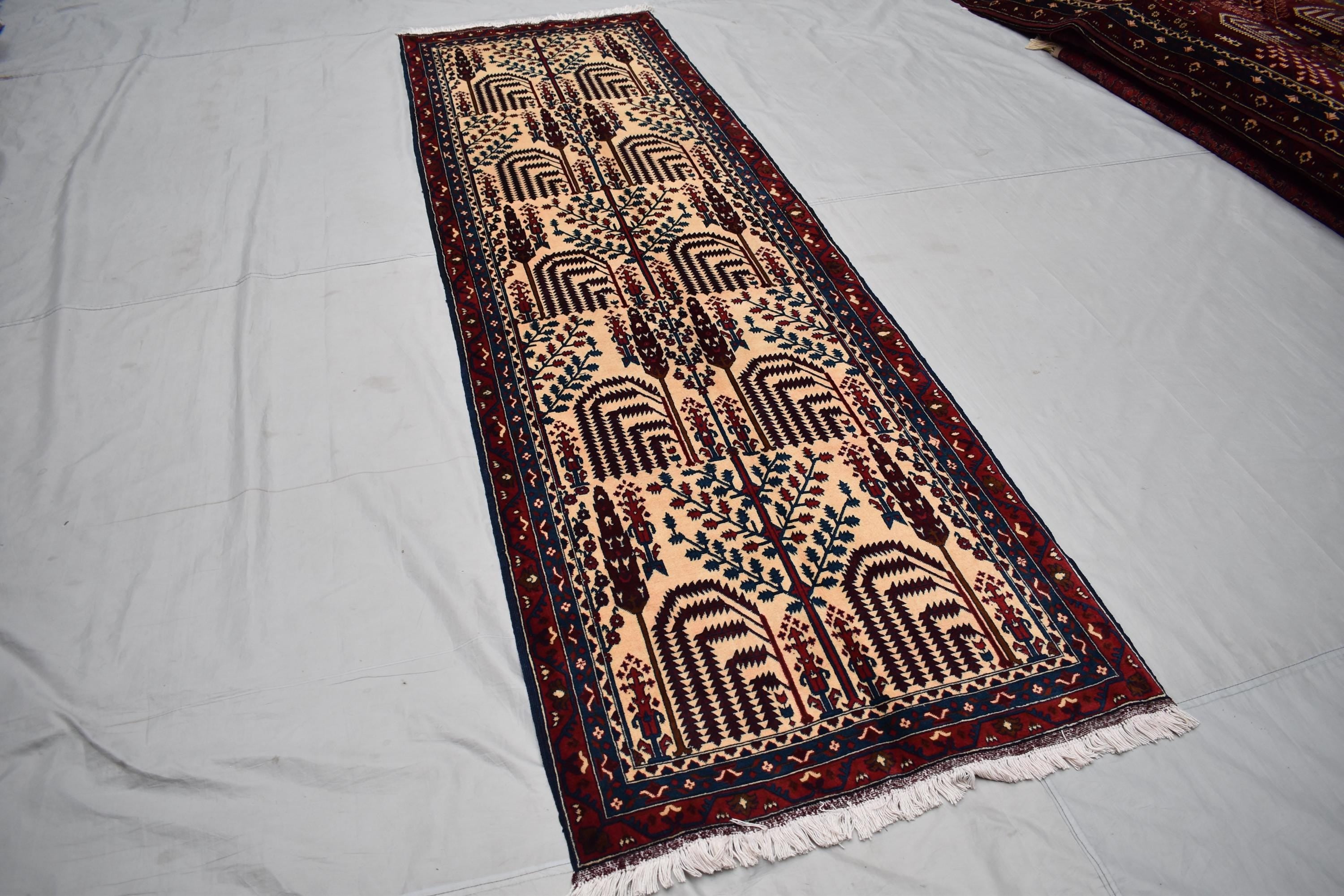 Handmade Belgian Runner Rug - 9.7 x 2.10 ft - Authentic Traditional Carpet, Hallway Runner, Kitchen Runner, Entryway Rug, Gift