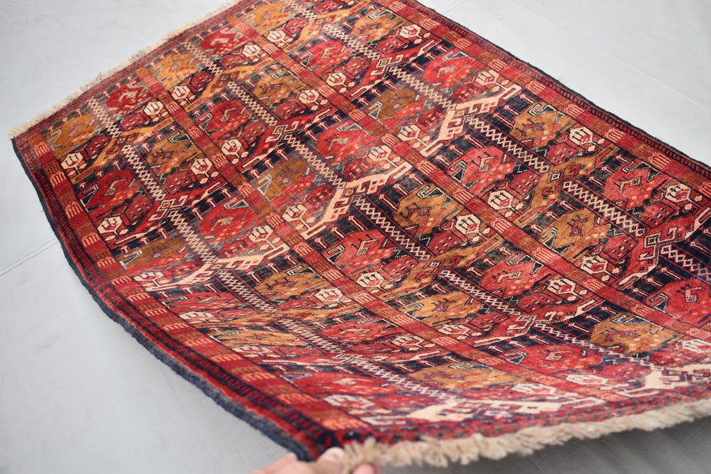 Authentic Afghan Run Ala Bakhmal Rug - 5.3 x 3.3 ft - Handmade Traditional Carpet, Living Room Rug, Bedroom Rug, Wall Hanging Rug