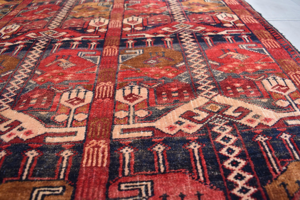 Authentic Afghan Run Ala Bakhmal Rug - 5.3 x 3.3 ft - Handmade Traditional Carpet, Living Room Rug, Bedroom Rug, Wall Hanging Rug