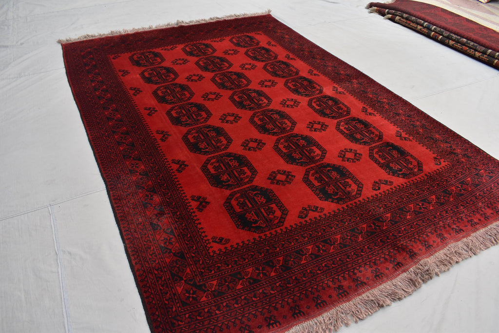 Antique Afghan Rug - 9.5 x 6.5 ft - Handwoven Vintage Rug - Traditional Afghan Carpet - Wool Rug - Authentic Oriental Rug - Collectible Rug