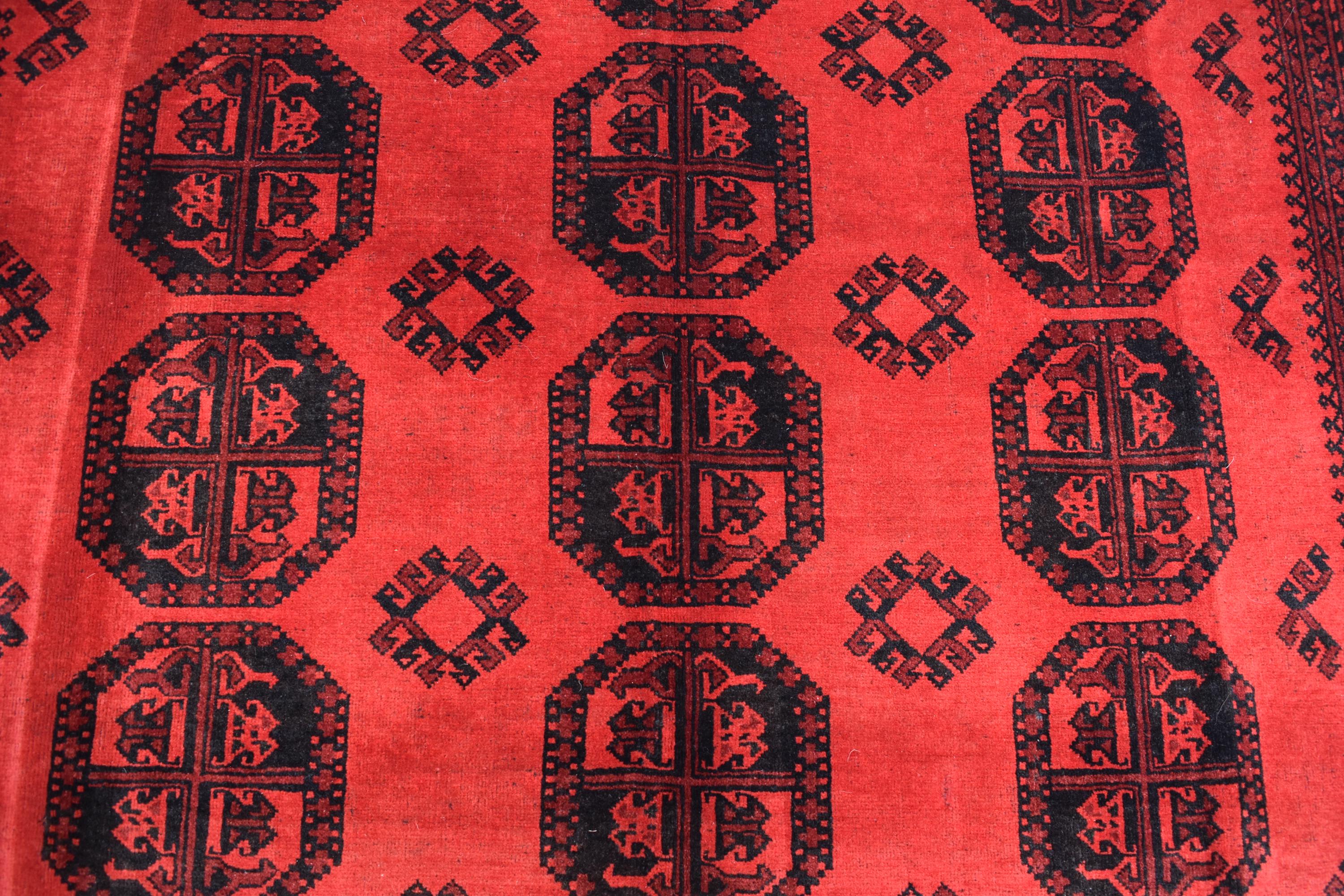 Antique Afghan Rug - 9.5 x 6.5 ft - Handwoven Vintage Rug - Traditional Afghan Carpet - Wool Rug - Authentic Oriental Rug - Collectible Rug