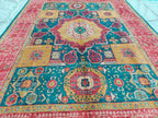 6.9x5.1 ft Handmade Mamluk Chobi Rug, Afghan Oriental Carpet, Natural Dyes, Premium Wool, Farmhouse Rug, living Room rug