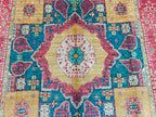 6.9x5.1 ft Handmade Mamluk Chobi Rug, Afghan Oriental Carpet, Natural Dyes, Premium Wool, Farmhouse Rug, living Room rug