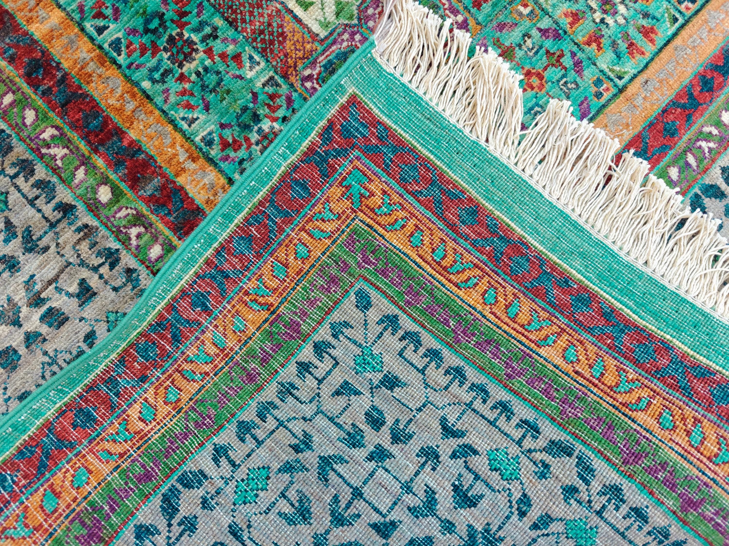 7x10 Aqua Green Handmade Mamluk Chobi Rug –Afghan Wool Carpet, Natural Dyes, Oriental Floor Rug, Living Room Rug, Farmhouse Rug, Bedroom Rug