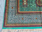 7x10 Aqua Green Handmade Mamluk Chobi Rug –Afghan Wool Carpet, Natural Dyes, Oriental Floor Rug, Living Room Rug, Farmhouse Rug, Bedroom Rug