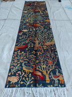 9.6 x 2.6 ft Runner Handmade Afghan Chobi - High Quality Wool Rug, Hallway Carpet, Entryway Rug, Farmhouse Rug, Living Room Rug