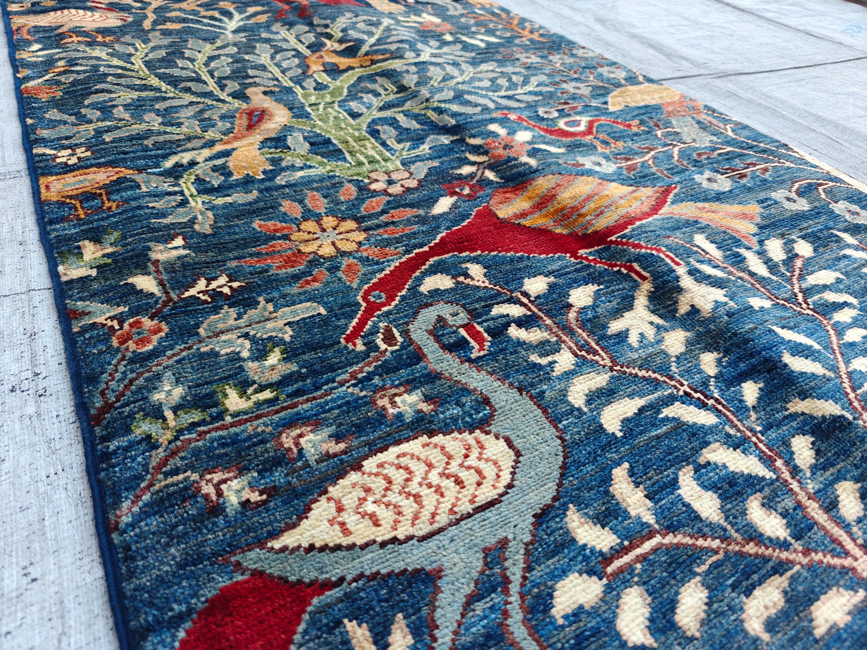 9.6 x 2.6 ft Runner Handmade Afghan Chobi - High Quality Wool Rug, Hallway Carpet, Entryway Rug, Farmhouse Rug, Living Room Rug
