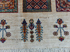 8.4x5.9 ft Handmade Chobi Rug - Mirrored Pattern | Afghan Wool Area Rug | Elegant Traditional Carpet for Living Room, Boho Home Decor